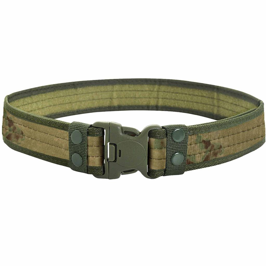 Student Training Belt – Camouflage Canvas Outdoor Belt with Plastic Buckle, Military Adjustable Waist Belt