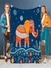 Soft Warm Cartoon Bohemian Style Little Elephant Flannel Throw Blanket  Cozy Comfortable Fashion Home Textile