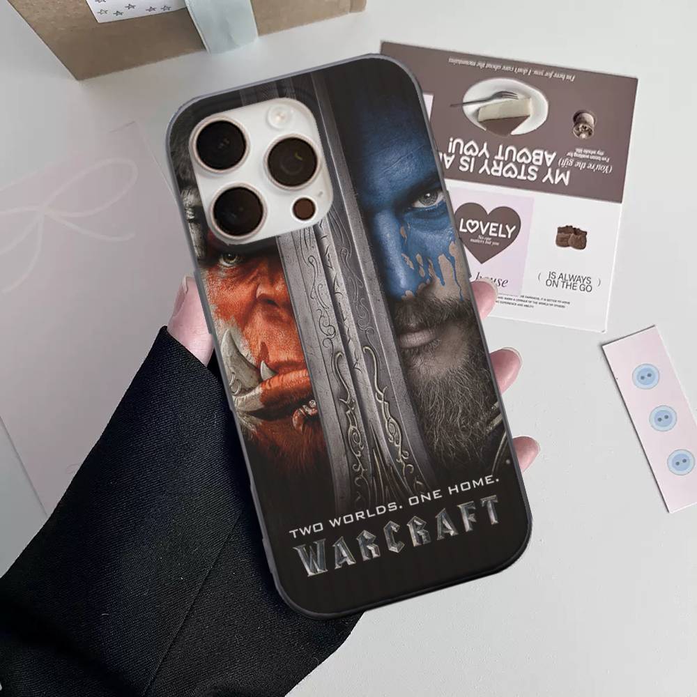 W-World Of W-Warcraft Game Retro Corrugated Pattern For IPhone 17 16 15 14 13 12 11 16 Pro Max Plus Pro Non-slip Phone Cover