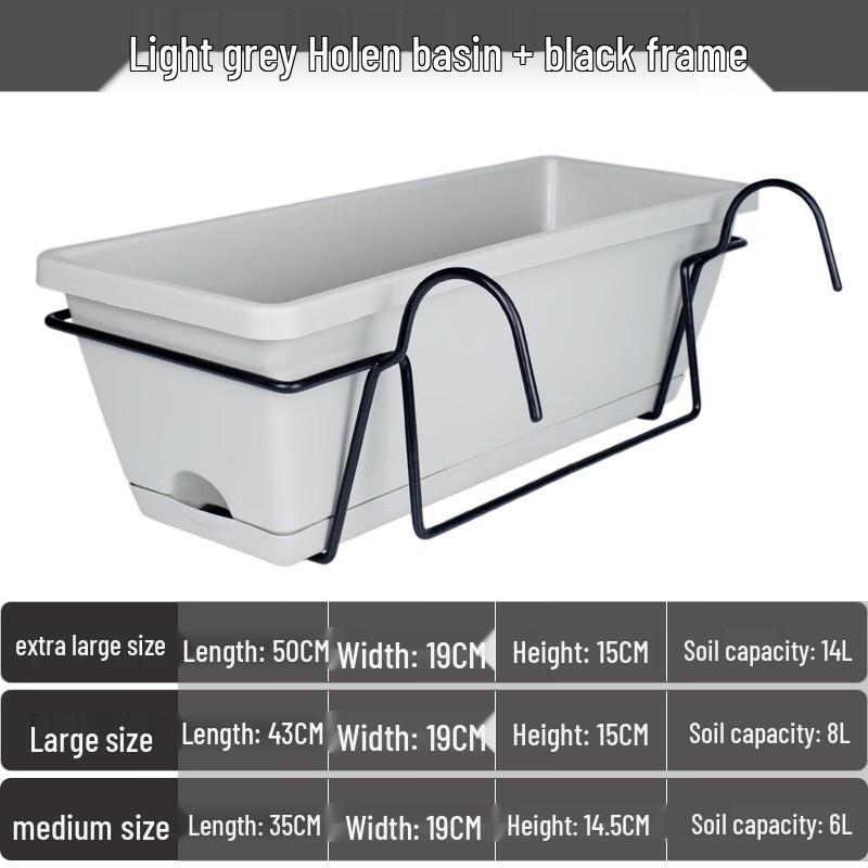 KEYSHEEL Rectangular Plastic Hanging Planter with Tray