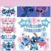 Cute Pink Stitch Aluminum Foil Balloon Set Interstellar Baby Birthday Decoration Balloons