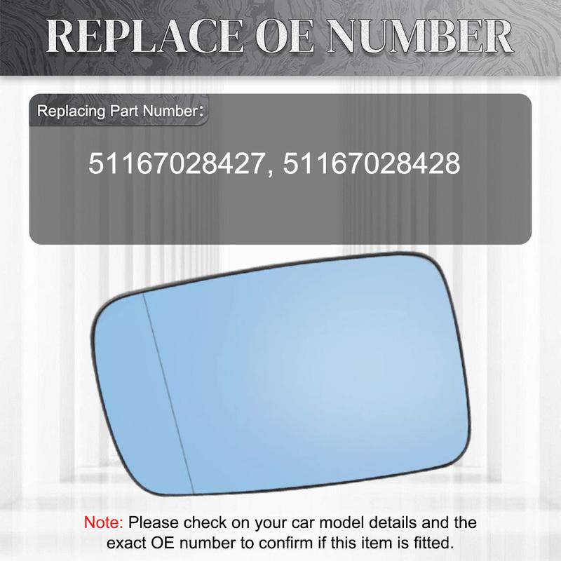 Side Heated Rearview Mirror Glass Blue Wide Angle for BMW E46 E65 E66 E67 325Ci 330Ci 745i 750i 760i 51167028427 51167028428