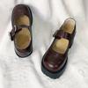 French Small Leather Shoes Women's Spring and Autumn New Round Head Retro Jk Small Man Heightening Thick Sole Mary Jane Single Shoes