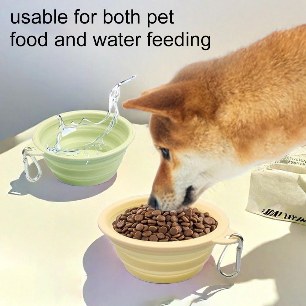 350ml/1000ml Collapsible Dog Bowl Outdoor Travel Pet Drinking Bowl for Dog Cats Folding Silicone Bowl Puppy Food Container