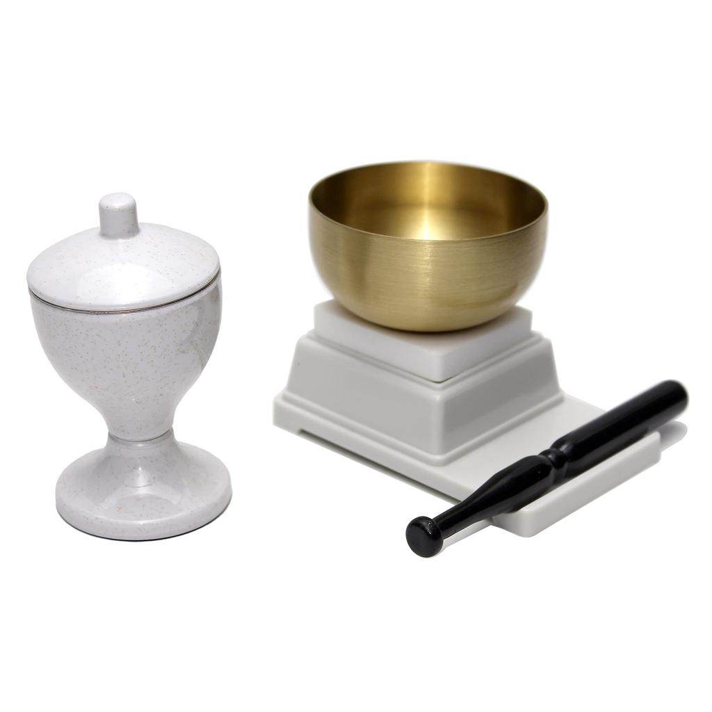 For Mini Buddhist Altars Soka Sounds That Resonate Water Buddhist White Only, Gakkai, High-pitched Comfortably, Rust-free Phosphorus, Container,