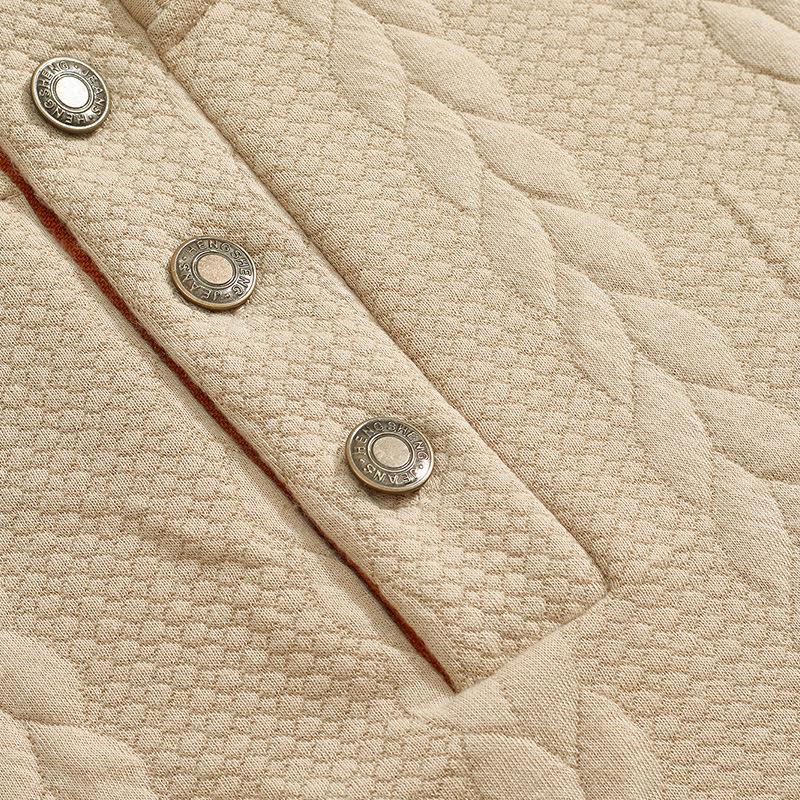 Men Fashion New Hoodless Jacquard Autumn Winter Long Sleeve Pullover Embroidered Patchwork Plus Size Sweatshirts for Mens Loose Fit Tops