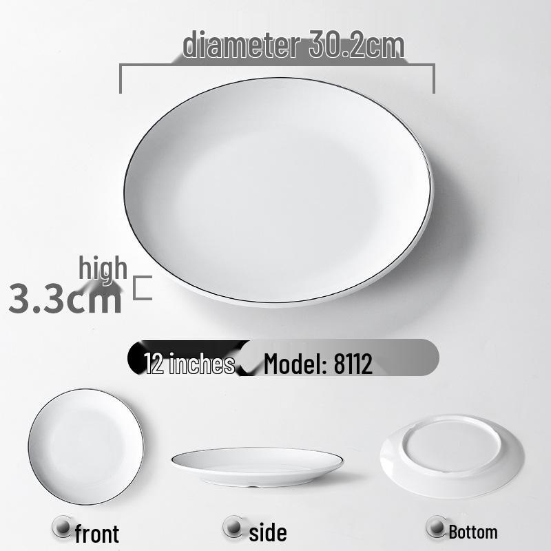 Melamine Imitation Porcelain Round Dinner Plate - Durable Restaurant and Buffet Dish