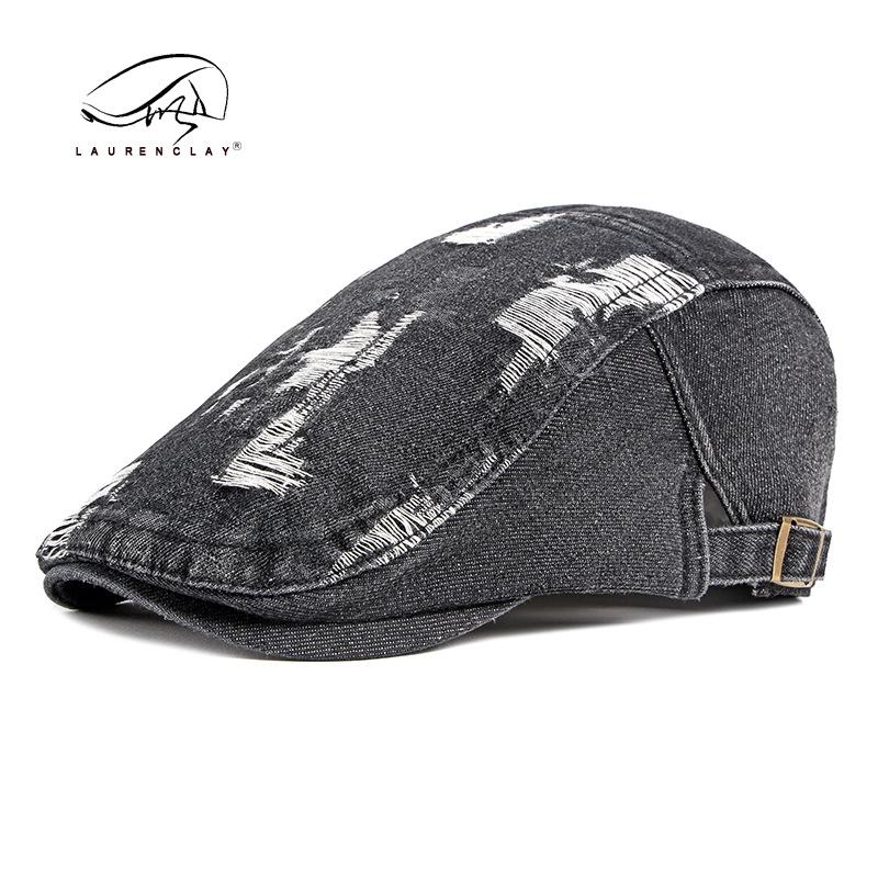 Men Women Youth Boys Girls Teens Denim Newsboy Caps Washed Jean Gatsby Ivy Irish Hats Spring Summer Autumn Beret чёрный