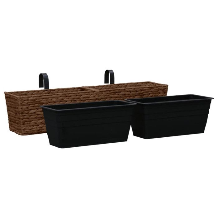 VidaXL Pots de fleurs 2 pcs jacinthe d'eau marron 45581