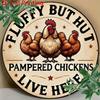 Vintage Metal Wall Art Rooster Stars Round 8 Inch Tin Sign Kitchen Decor