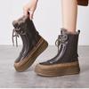 Thick-soled Fleece Snow Boots for Women, Fleece Thickened Height-increasing Mid-calf Boots, and Warm Cotton Shoes