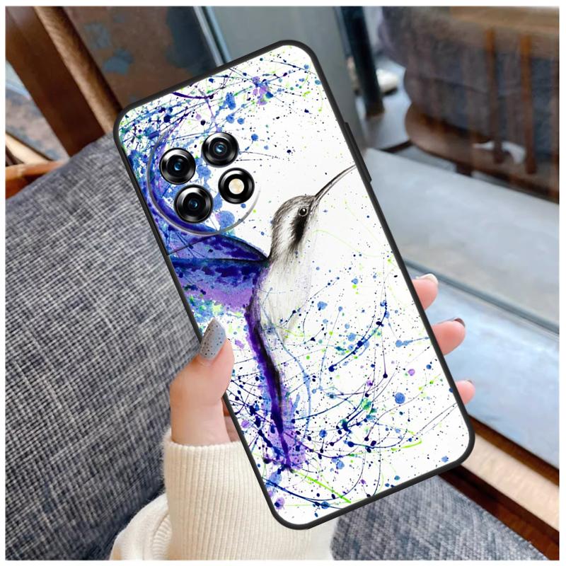 Hummingbird and Flowers Case For OnePlus 13T 8T 10T 9 10 Pro 15 13 12 11 13R 12R Nord CE 5 2 3 4 Lite N20 N30 Coque