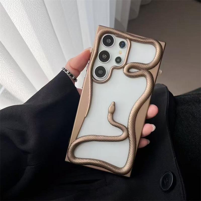 

Чехол с 3D-принтом под змею для Samsung Galaxy S25/S24/S23/S22 Ultra/Plus | Модный тонкий ударопрочный мягкий чехол с полым корпусом Samsung S22 Ultra