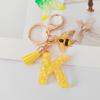 Yellow Bee Resin Glitter Letter Keychain Pendant Ornament