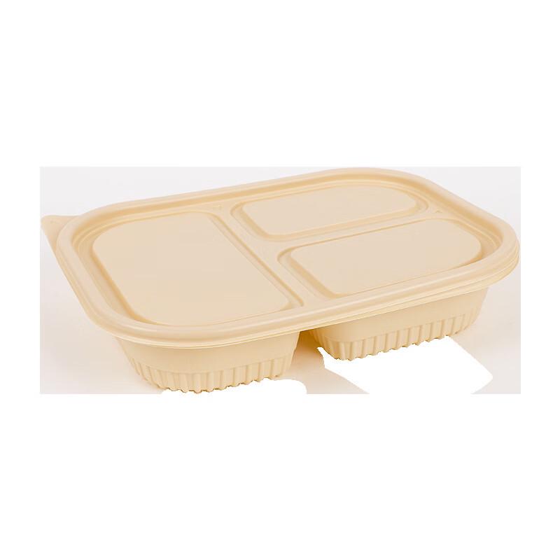 Disposable Corn Starch 6-Compartment Bento Box (50 Sets)