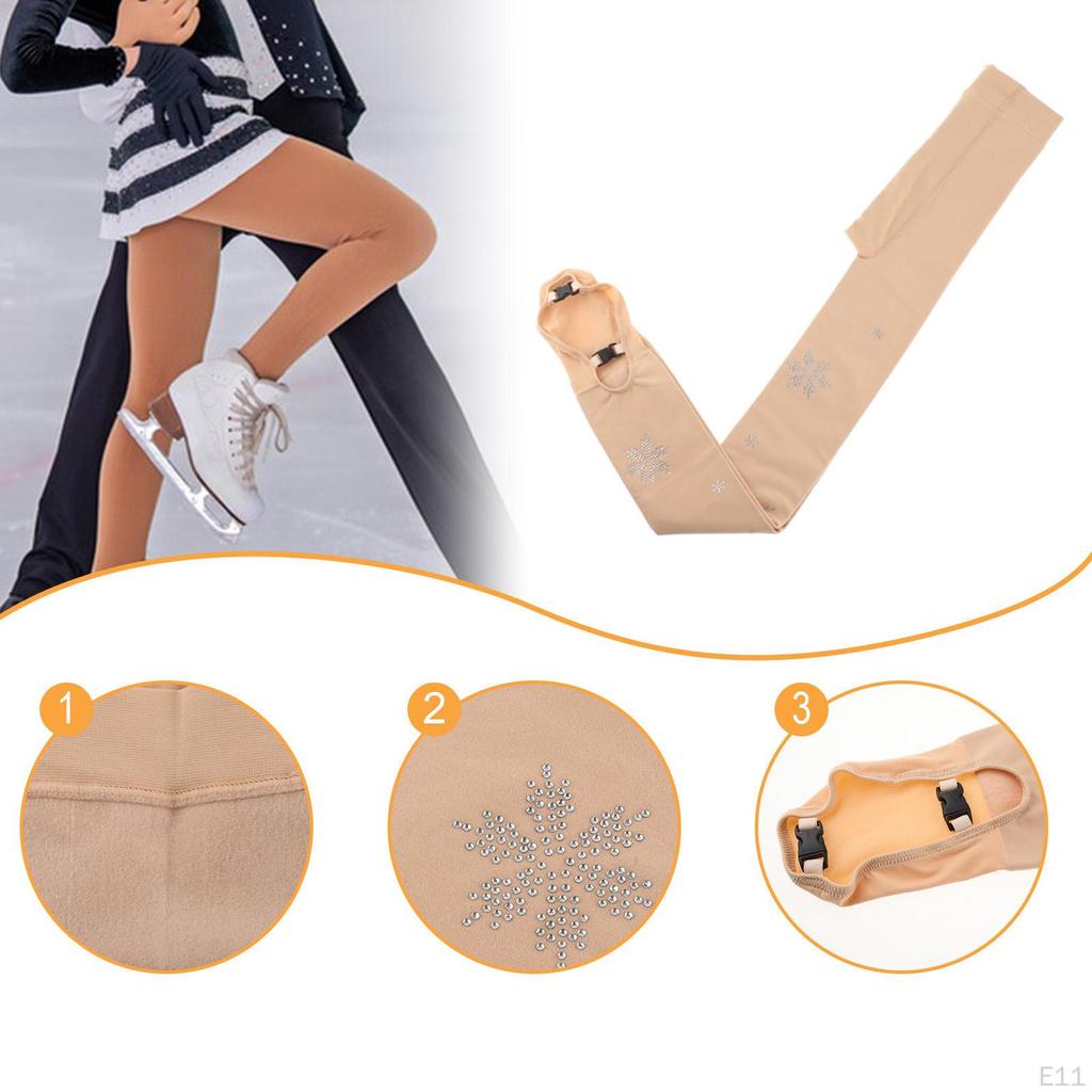 Figure Skating Tights Ice Skate Fleece Lined Soft Thickened Leggings Over The Boots for Stage