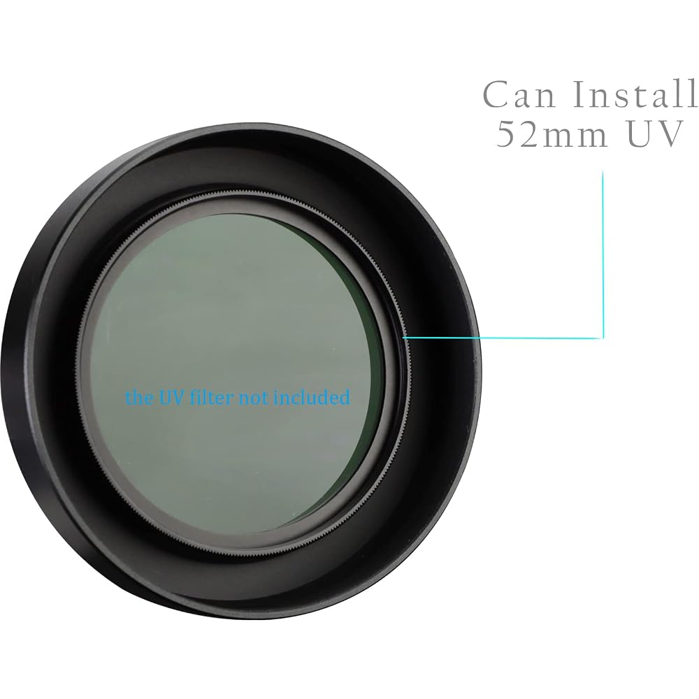 Haoge Metal Lens Hood for Nikon NIKKOR Z 40mm f/2, Z 28mm f/2.8, and Z 28mm f/2.8 (SE) Lenses, Screw-on Type, Compatible with 52mm UV Filters and 52mm