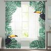 Tropical Palm Tree And Toucan Bird Sheer Curtains For Bedroom Living Room Tulle Curtains For Kitchen Window Voile Curtains