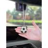 1x Bling Rhinestone Football Car Pendant, Crystal Soccer Rearview Mirror Hanging Ornament,6 Colors
