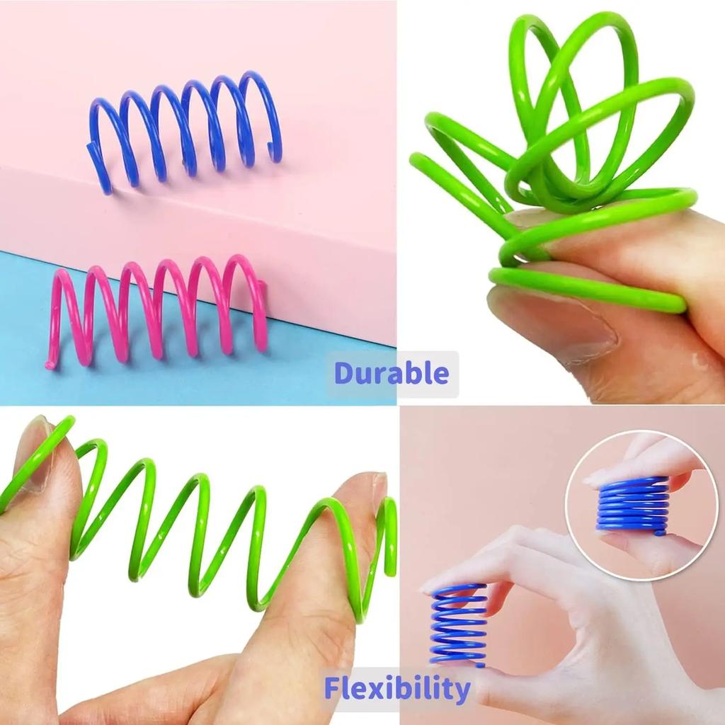 12pcs Kitten Coil Spiral Springs Cat Toys Interactive Gauge Cat Spring Toy Colorful Springs Cat Pet Toy Pet Products