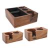 Coffee Knock Box Multifunctional  Piece Design Shock Absorbent Portafilter Holder Wooden Coffee T