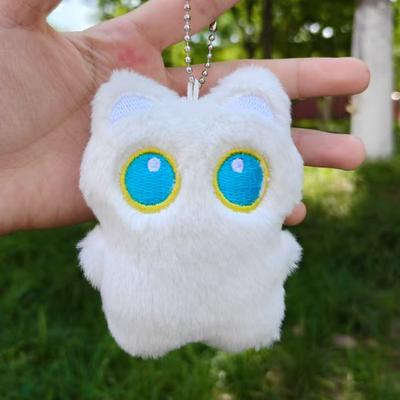 1-12 Stück Reizende Katze Plüsch Schlüsselanhänger Niedliches Kätzchen mit blauen Augen Weiches Stofftier zum Drücken Auto Schlüssel Rucksack Anhänger Taschen Dekoration Geburtstagsgeschenk
