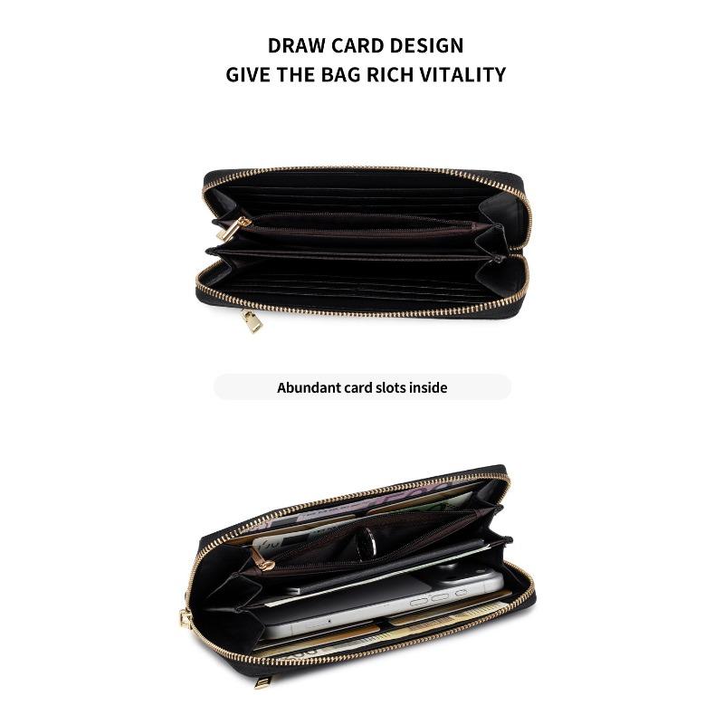 New Woven Pattern Women's Wallet Retro Large-capacity Clutch Bag Multi-compartment Passbook Long Wallet