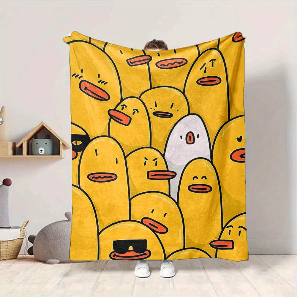1pc Duck Pattern Blanket Warm,Perfect for Camping And Travel, Making It a Great Gift for Any Season yy250904187