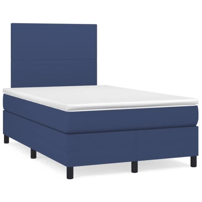3141607 vidaXL Divan Bed with Mattress Blue 120x200 Cm Fabric
