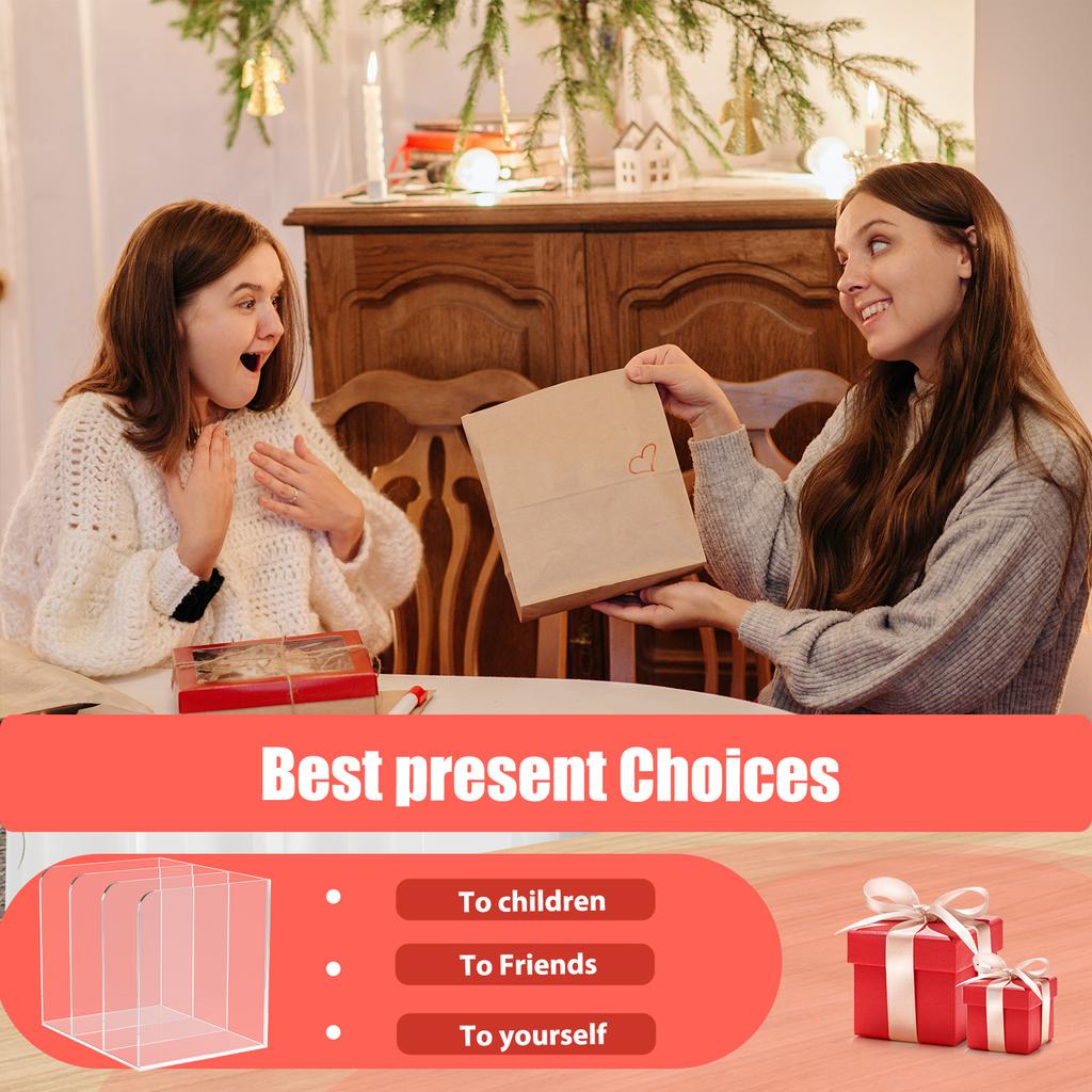 Desktop Bookshelf Acrylic Transparent File Organizer with 3 Compartments Magazine Storage Rack for Home Office and School