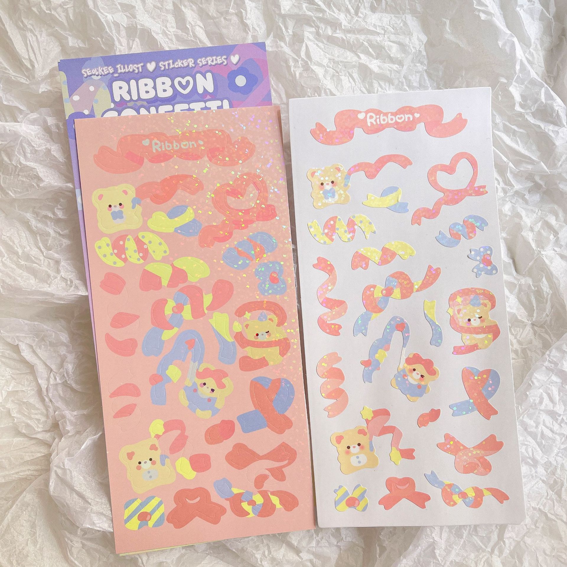 Маленький медведь Кролик Торт Сверкающий BlingBling Лазерная Наклейка Ручная Учетная — фото 3