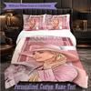 Personalized 3Pcs Bedding SetLady Gaga Custom Text Duvet Cover Pillowcase Set Bedroom Gift