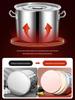 Large Capacity Stainless Steel Induction Soup Pot with Lid