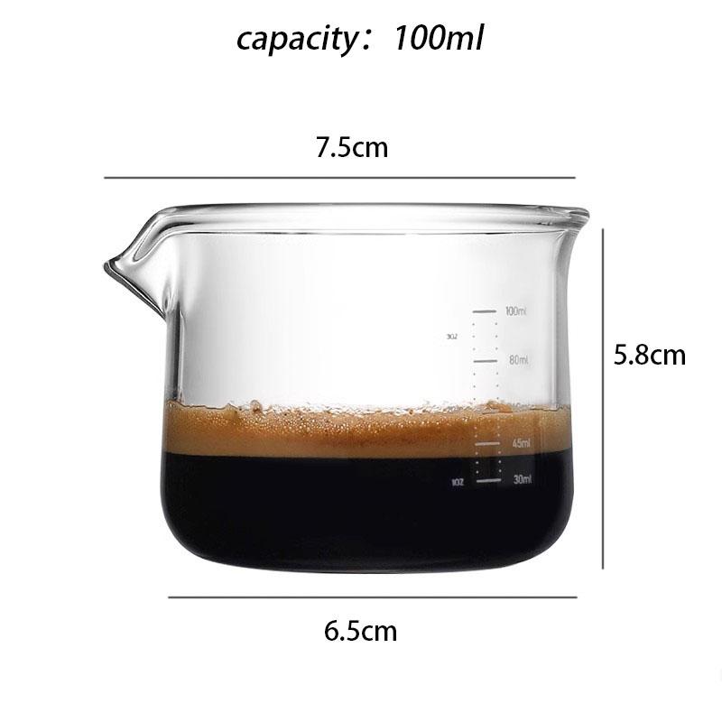 1/2pcs Espresso Measuring Cup 100ml Clear Scale Espresso Shot Glasses Coffee Extraction Cup Milk Cup Kitchen Coffee Accessories