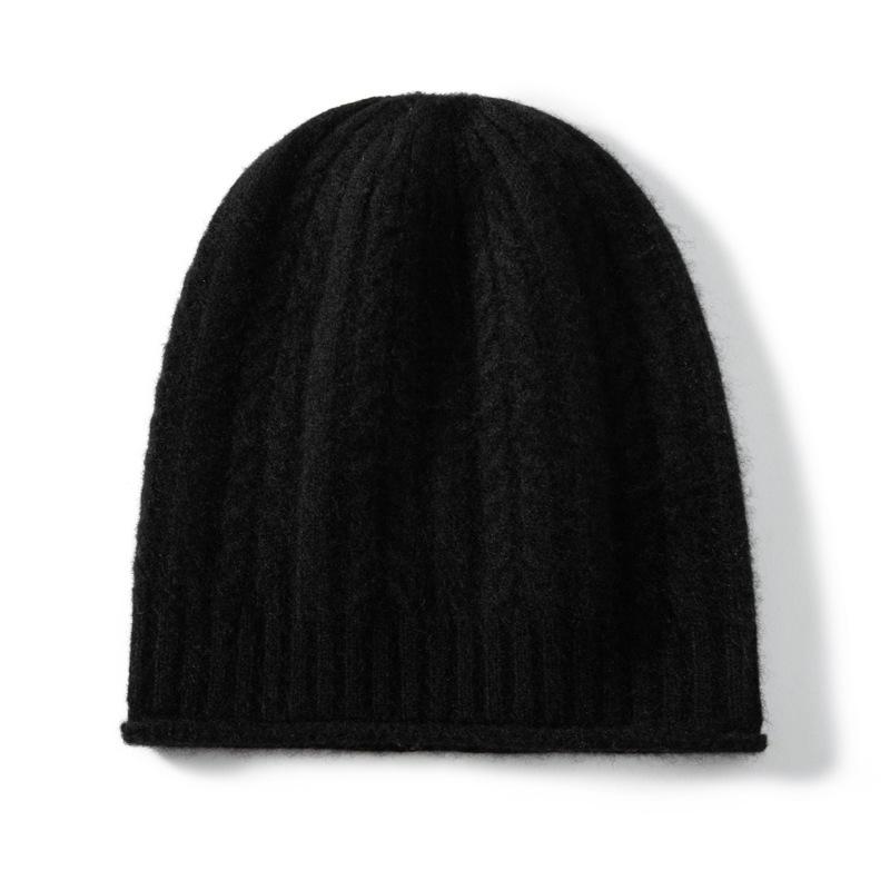 Unisex Cashmere Winter Cable Knit Hat - Soft Headwrap for Cold Weather