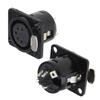 5-core XLR Connector Female Jack Socket Panel Mounted Type Square Shape Base
