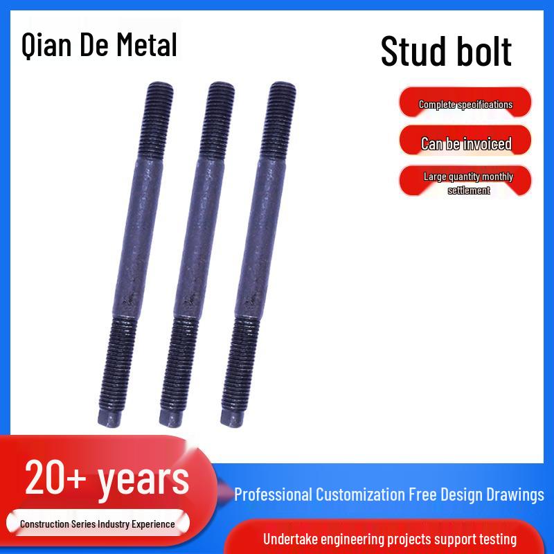 Grade 8.8 Blackened Full Thread 35Crmo Double-Ended Stud for Chemical Industry 20*225