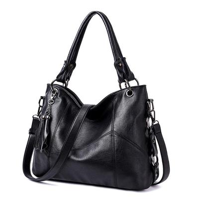 Bolso de Mano Patchwork con Borlas de PU Estilo Retro 2023 - Bolso de Hombro/Bandolera Estilo Europeo y Americano para Mujer