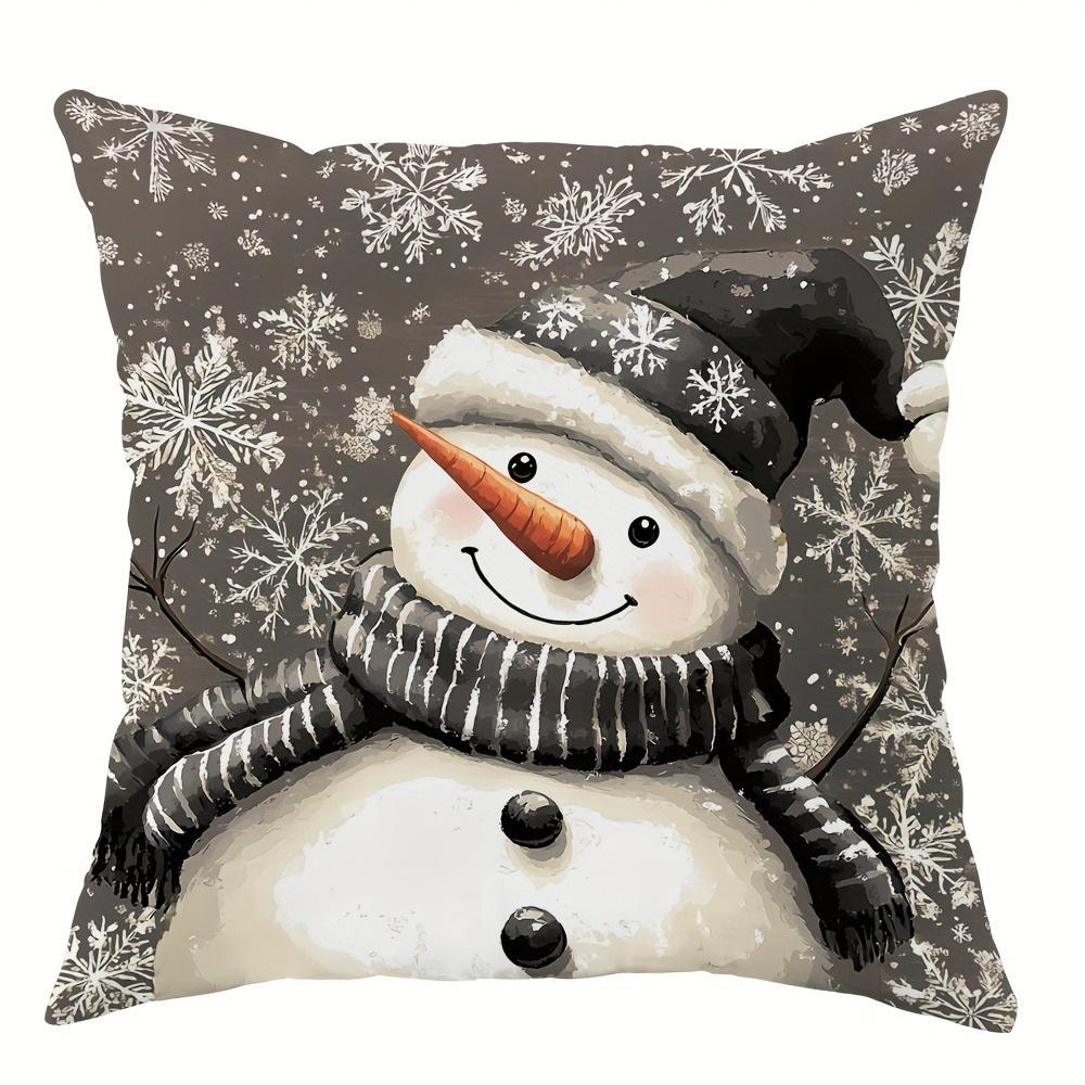 

Festive Christmas Pillowcases: Let It Snow, Snowman, Winter Trees & Hello Winter Designs New Year home decoration 16x16Inch