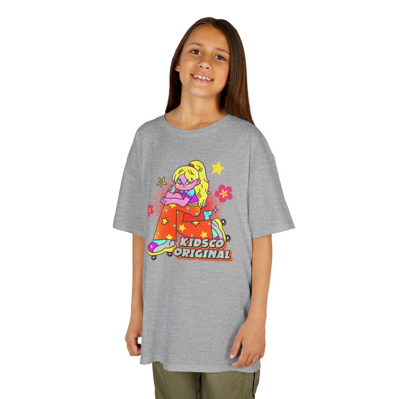 Retro Roller Girl Tee | Colorful Skateboard Graphic, 90s Vibe 100