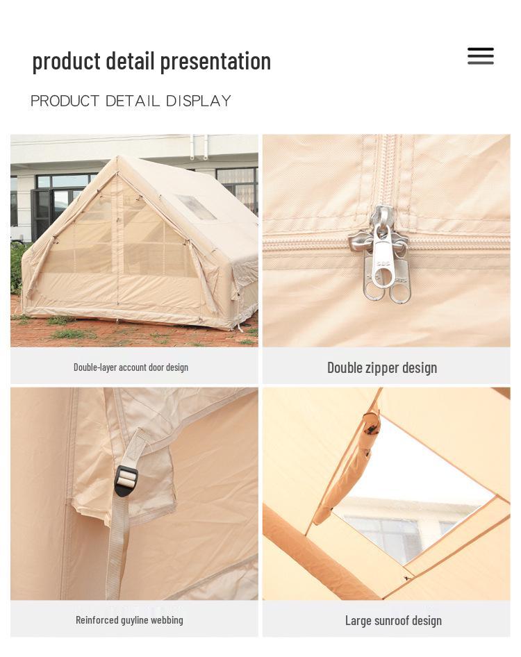 12 sqm Outdoor Inflatable Rainproof Camping Tent - Thickened for Overnight Use