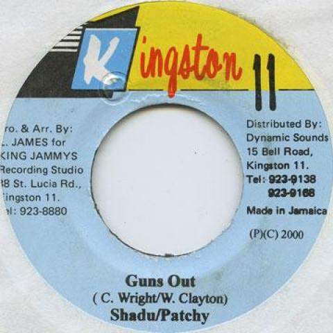 7inch Record SHAD DU, PATCHY - Guns Out Kingston 11 2000 Jamaica Reggae, Ska & Dub