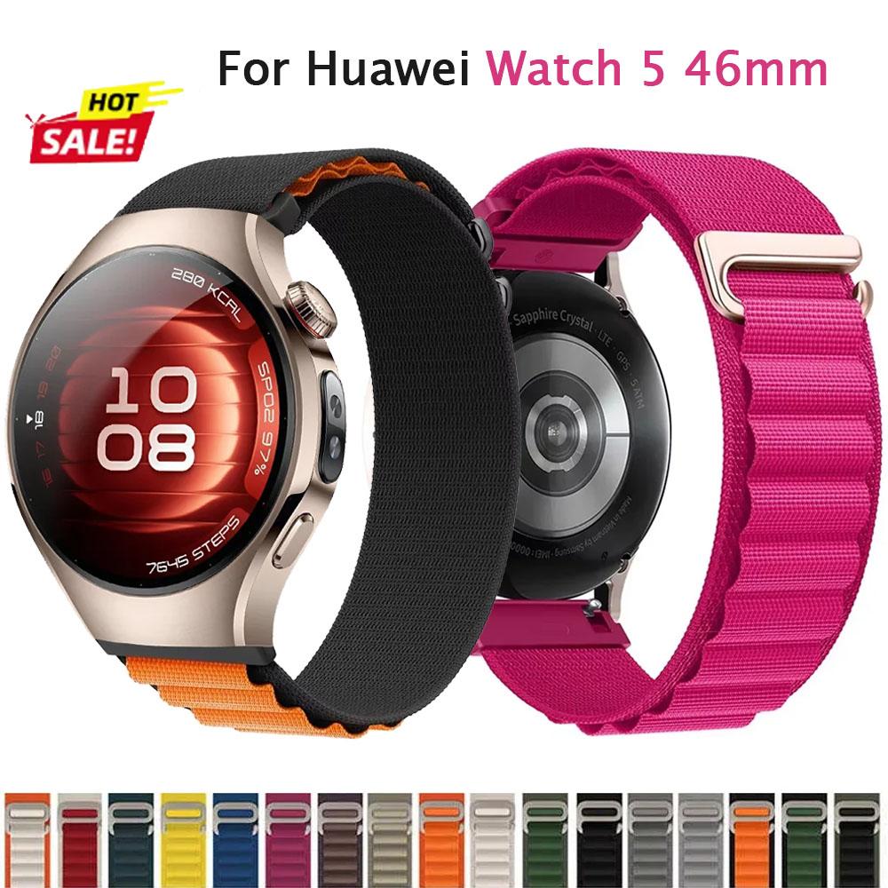 22/20mm Nylon Loop Strap For Huawei Watch 5-4-3/GT4-5-5Pro 46mm Comfortable Durable Wristband For Amazfit Active 2 Bip 6 Correa
