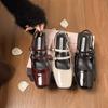 Fashion Summer Design Women Sandal Fashion Narrow Band Dress Square Heel Shoes Ladies Outdoor Patent Leather Mary Jane Shoes