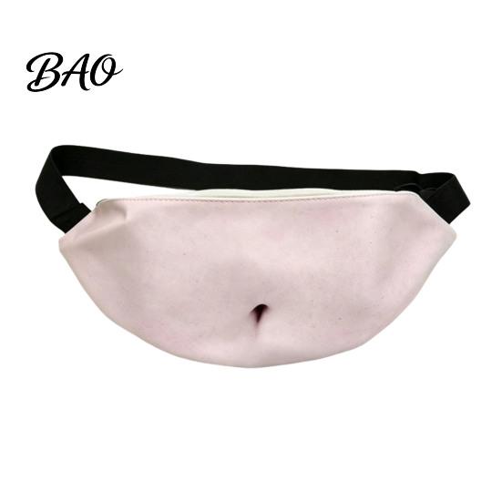 Unique Bar Gathering Bag Funny Belly Bag, Realistic Big Waist Novelty Fanny Interesting Christmas Stocking Stuffers Pack with Adjustable Strap,