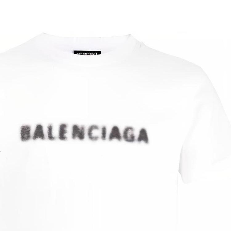 Balenciaga Blurred Logo T-Shirt 'White Black' Unisex 661705TKVD59040