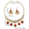 Vintage Schmuck für Damen Brillen Perlen Dekoration Schmucksets 5 Blumen Quaste Anhänger Halskette Ohrringe Set Für Damen Geschenk