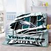 Philadelphia Eagles Personalized Name Blanket Lightweight Customizable Blanket Comfortable Great For Sofa Bedding Picnics Chair