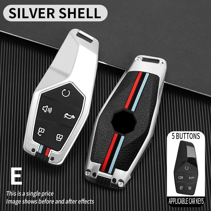 Interior Mouldings Zinc Alloy+Silicone Car Remote Key Case Cover Protective Shell Fob For MG One 2022 2023 2024 Car Keychain Int