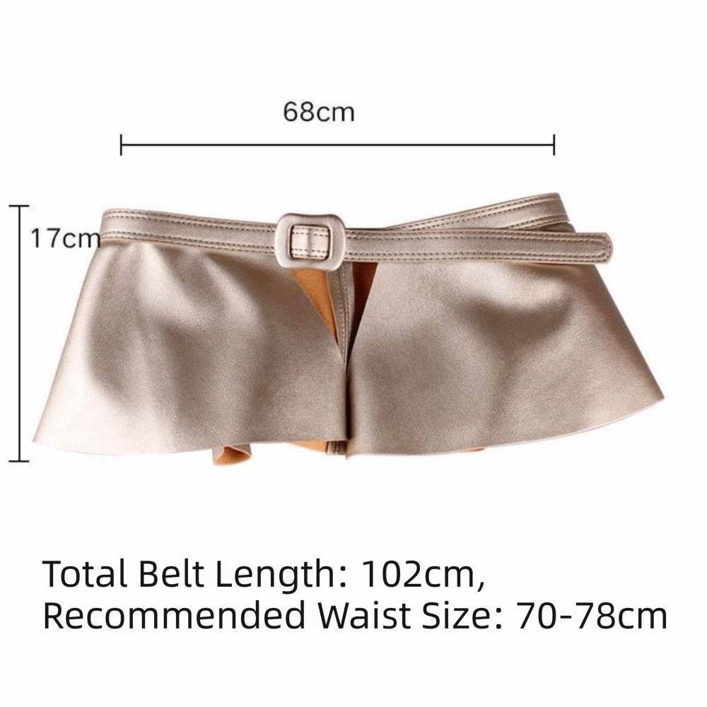 Ruffles Design PU Leather Belt Cross All Match Corset Belt Super Wide Peplum Cummerbund Punk Style